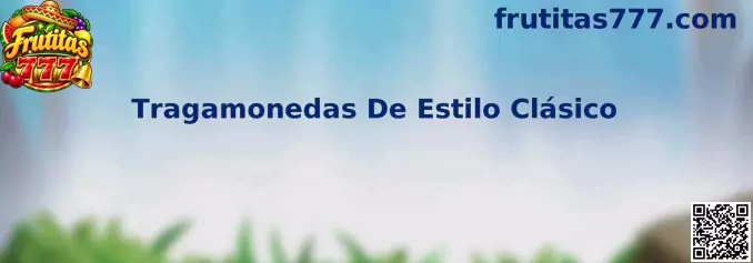 Ilustración de tragamonedas de estilo clásico con frutas, campanas y símbolos de siete, asociada con Frutitas 777
